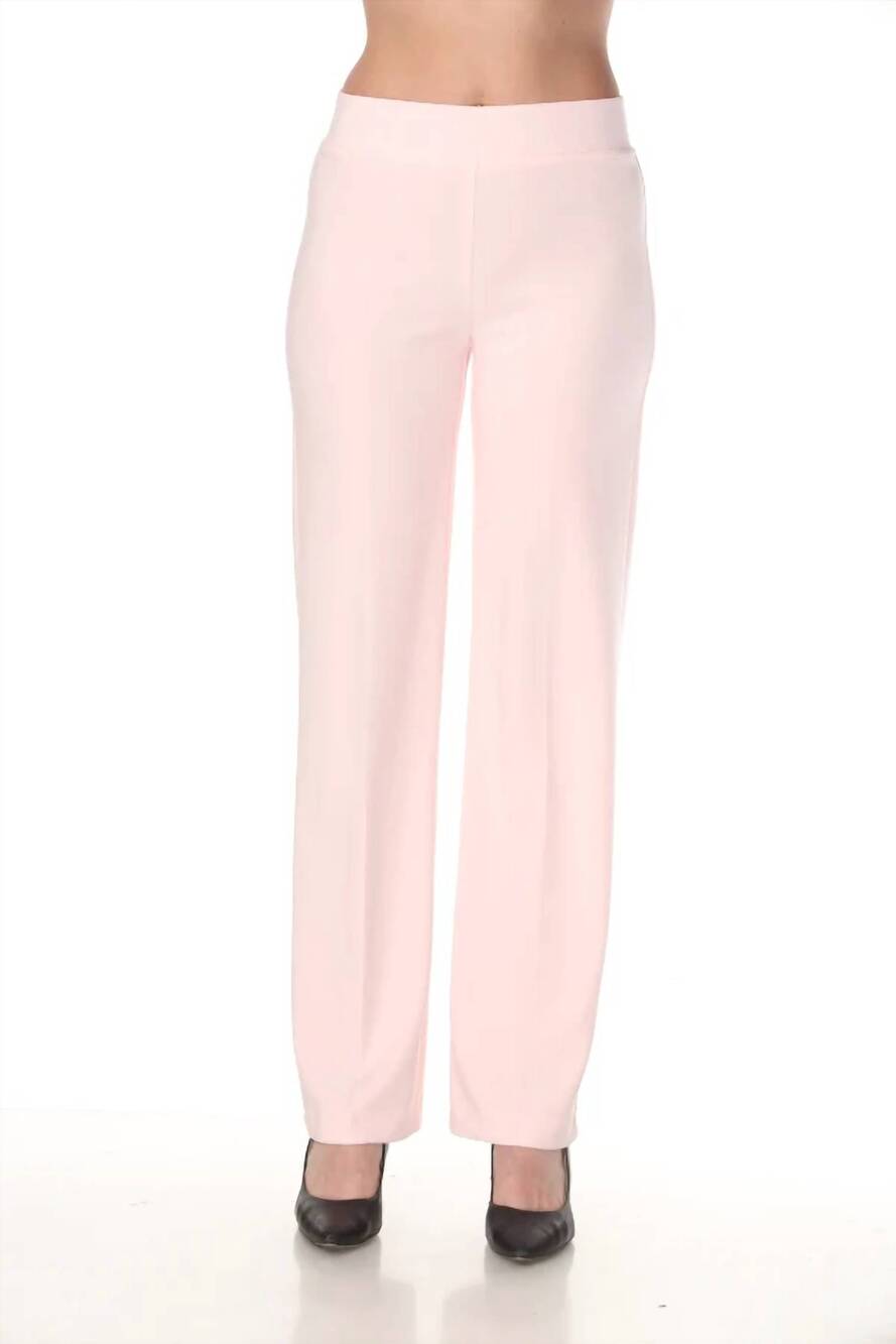 NEW JOSEPH RIBKOFF classic pull on wide-leg pants in petal pink